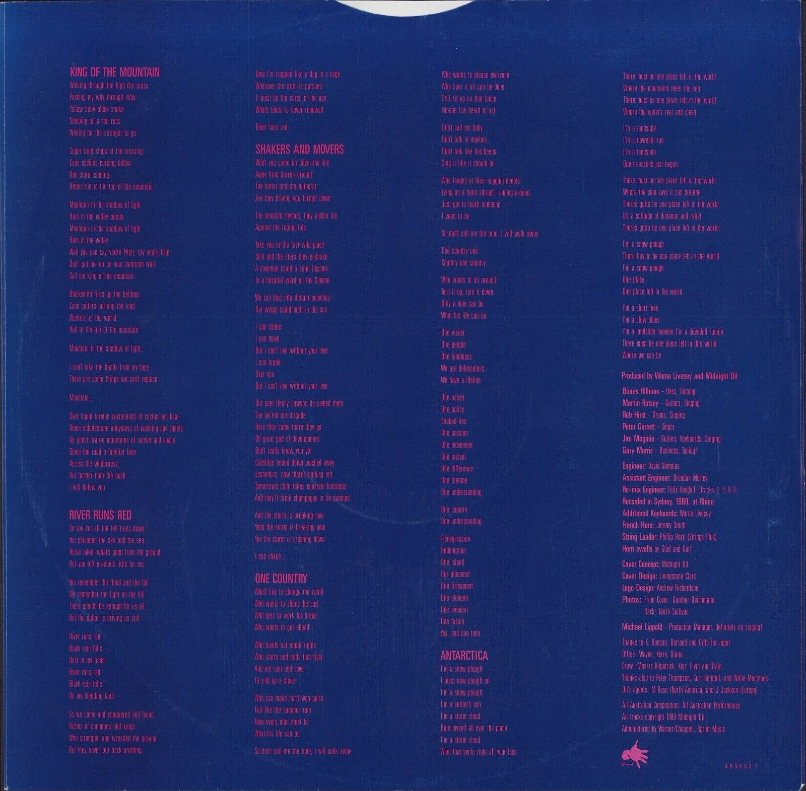 Midnight Oil ‎- Blue Sky Mining Vinyl LP