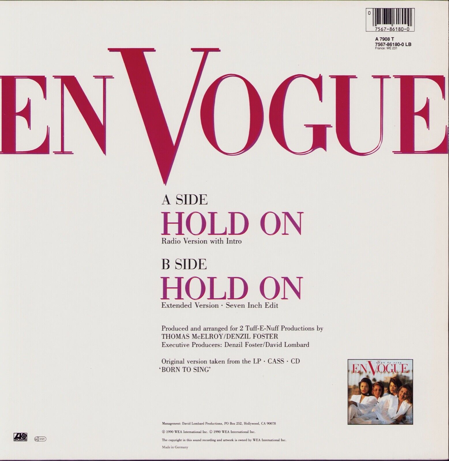 En Vogue - Hold On Vinyl 12"