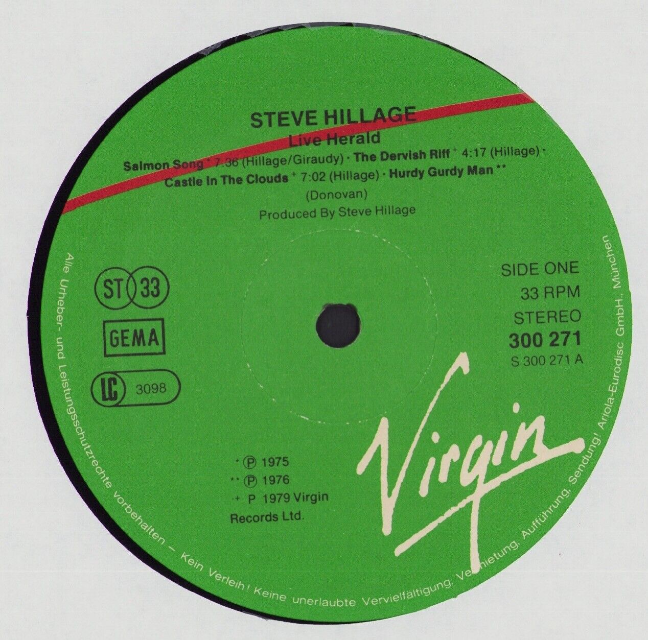 Steve Hillage - Live Herald Vinyl 2LP