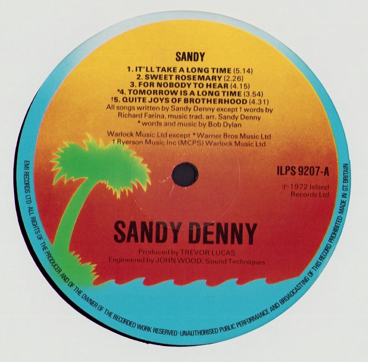 Sandy Denny ‎- Sandy Vinyl LP