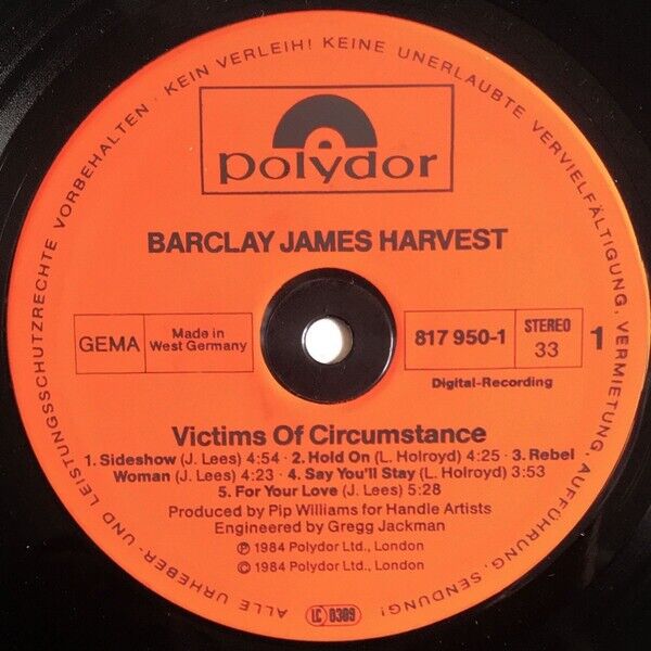 Barclay James Harvest - Victims Of Circumstance Vinyl LP
