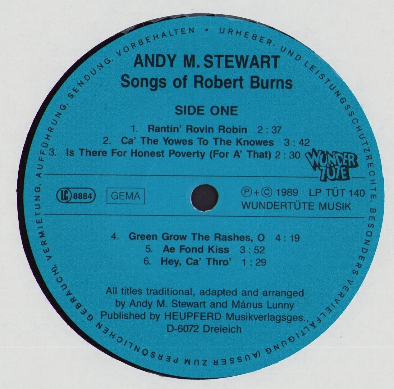Andy M. Stewart ‎- Songs Of Robert Burns Vinyl LP
