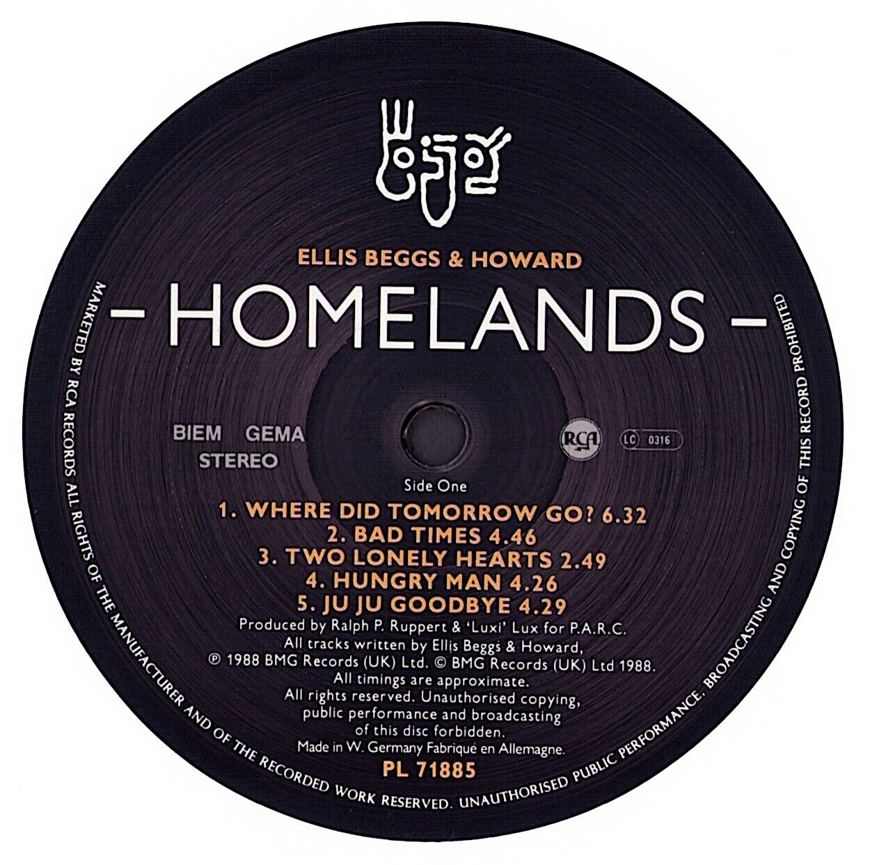 Ellis Beggs & Howard - Homelands Vinyl LP