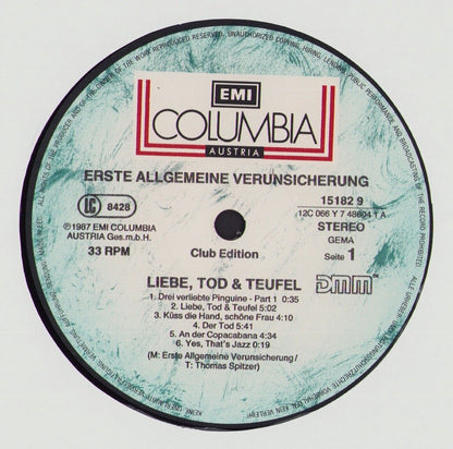 Verunsicherung Erste Allgemeine - Liebe, Tod & Teufel Vinyl LP Club Edition