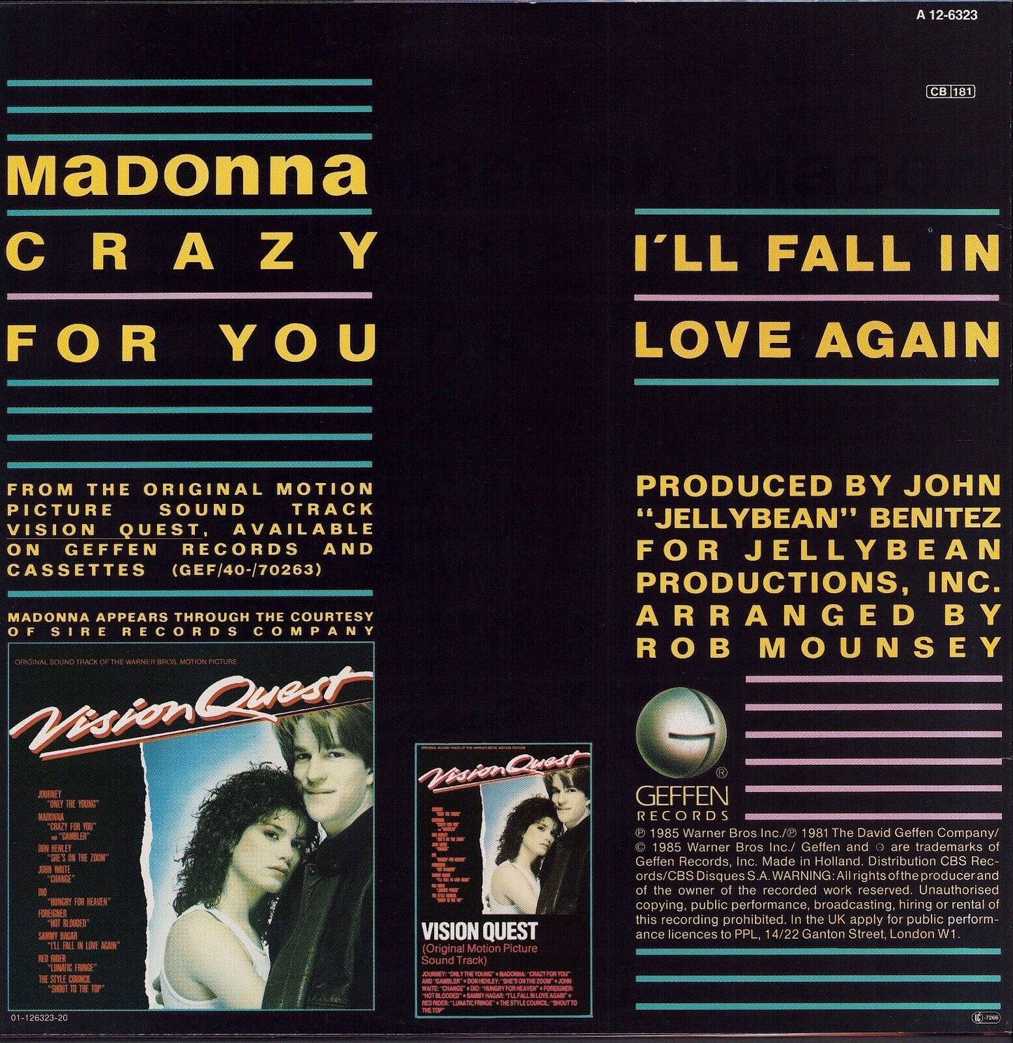 Madonna - Crazy For You Vinyl 12"