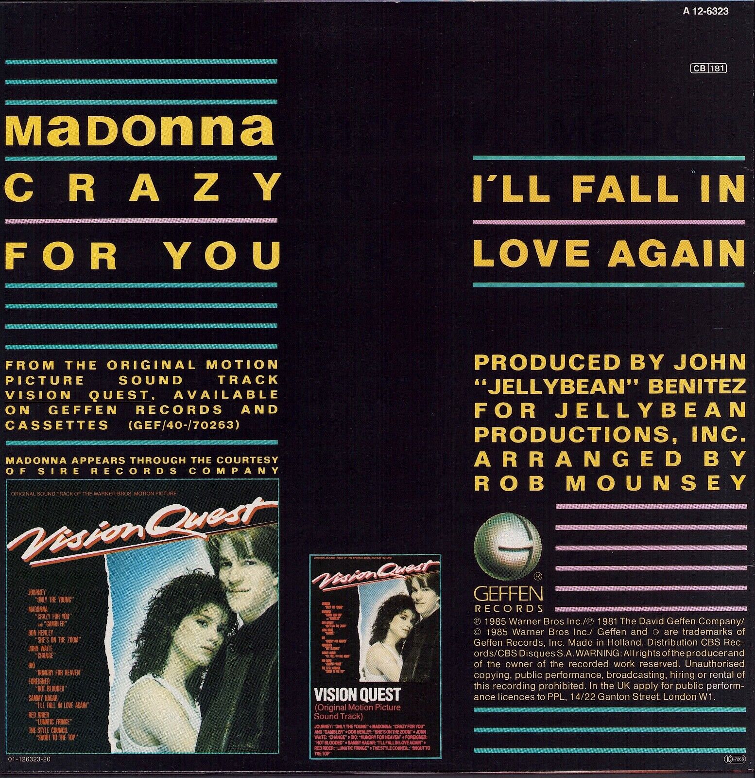 Madonna - Crazy For You Vinyl 12"