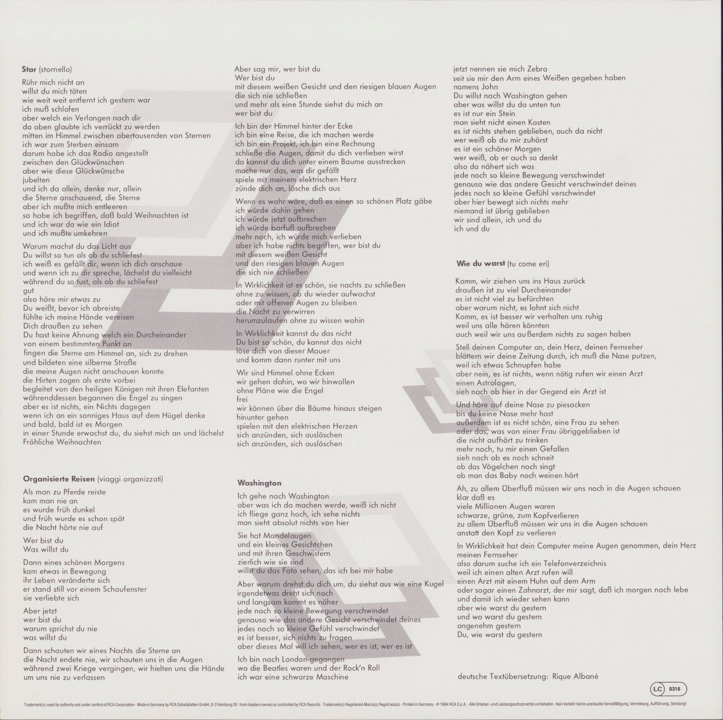 Lucio Dalla ‎- Viaggi Organizzati Vinyl LP