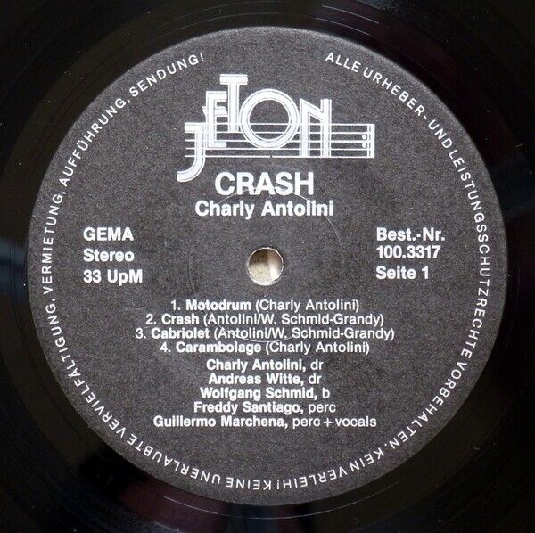 Charly Antolini - Crash Vinyl LP Limited Edition