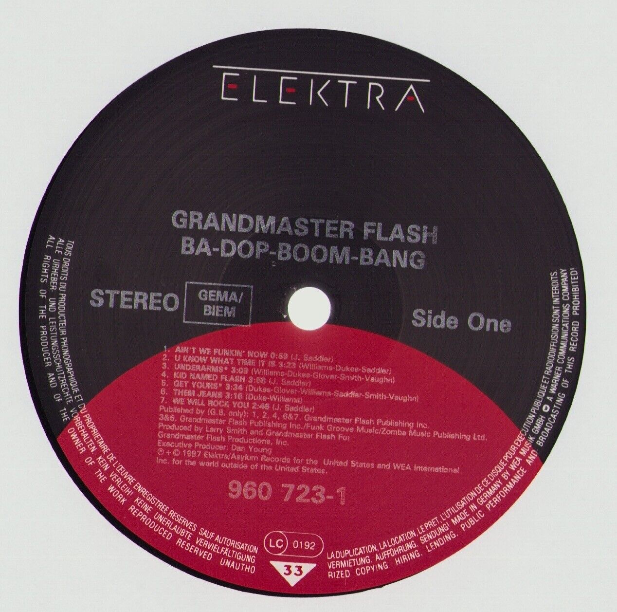 Grandmaster Flash - Ba-Dop-Boom-Bang Vinyl LP