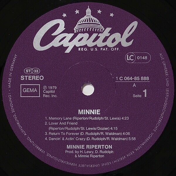 Minnie Riperton ‎- Minnie Vinyl LP