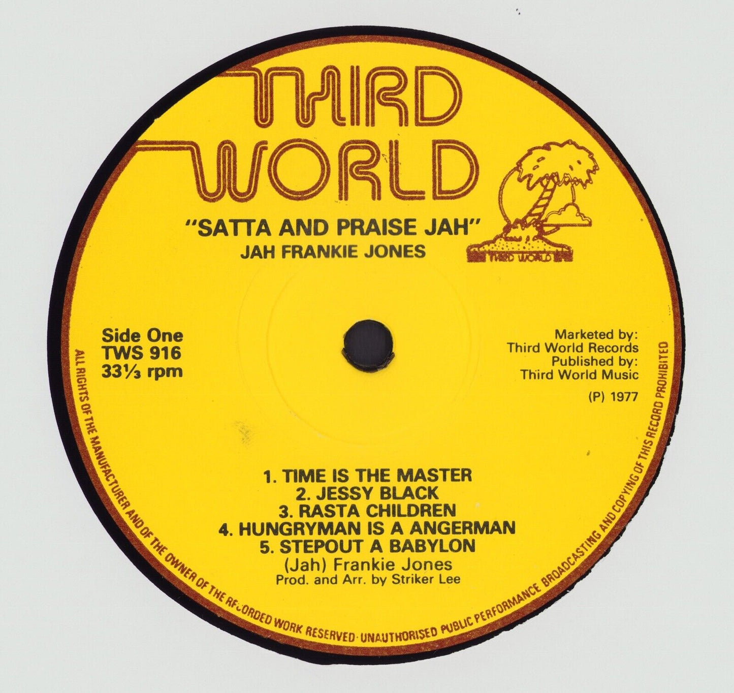 Jah Frankie Jones - Satta An Praise Jah Vinyl LP