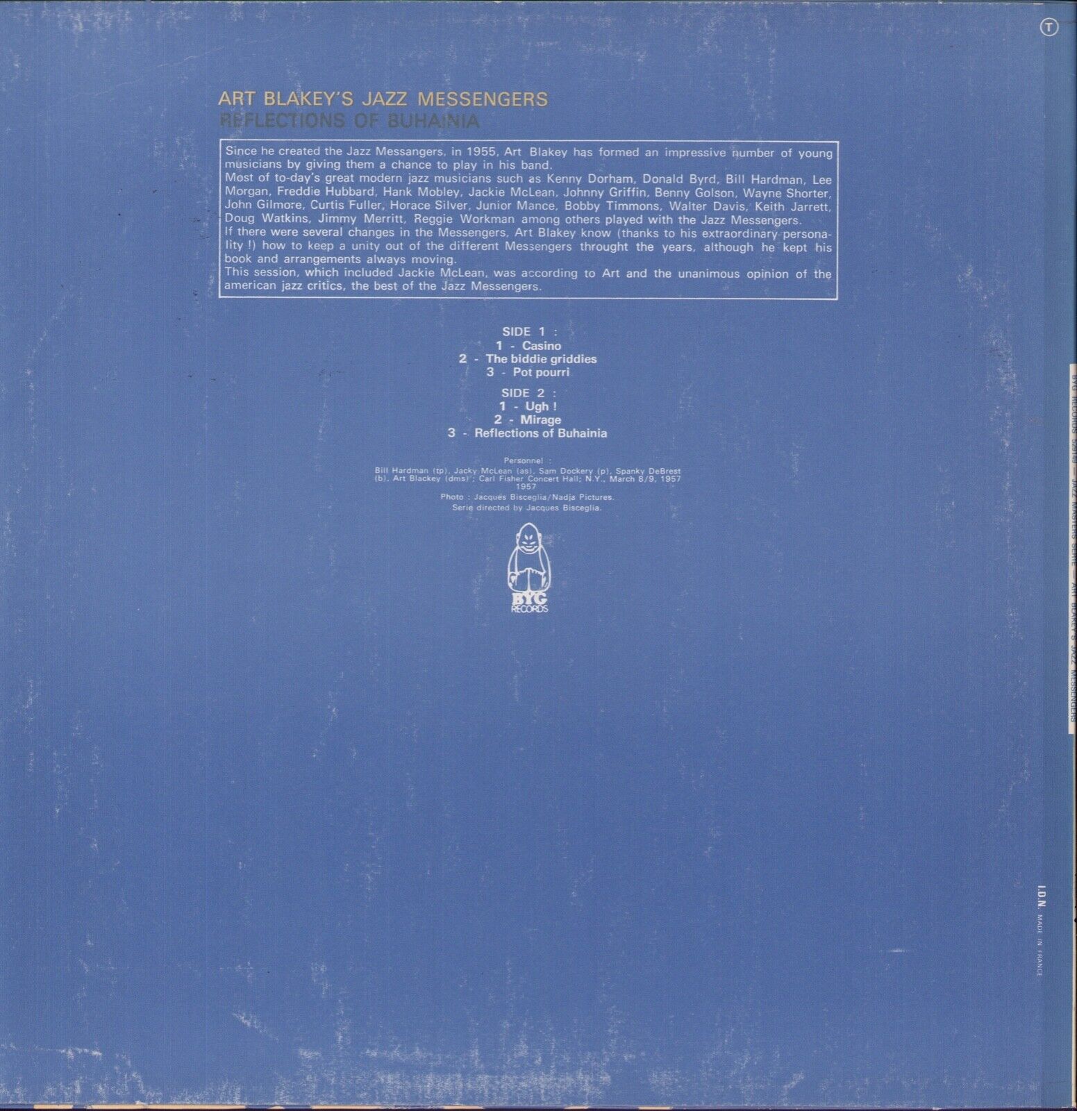 Art Blakey's Jazz Messengers - Reflections Of Buhainia Vinyl LP FR