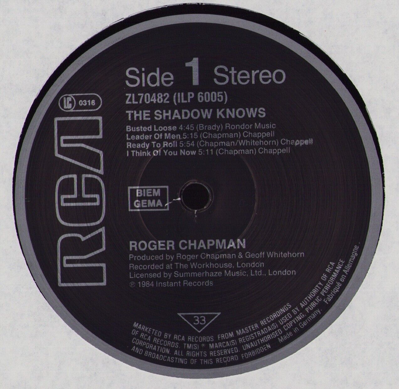 Roger Chapman - The Shadow Knows Vinyl LP