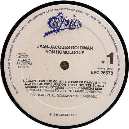 Jean-Jacques Goldman ‎- Non Homologué Vinyl LP