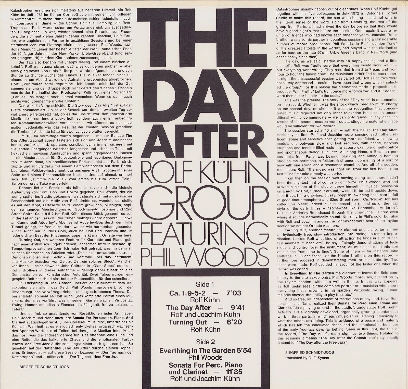 Rolf Kühn Group Featuring Phil Woods - The Day After Vinyl LP