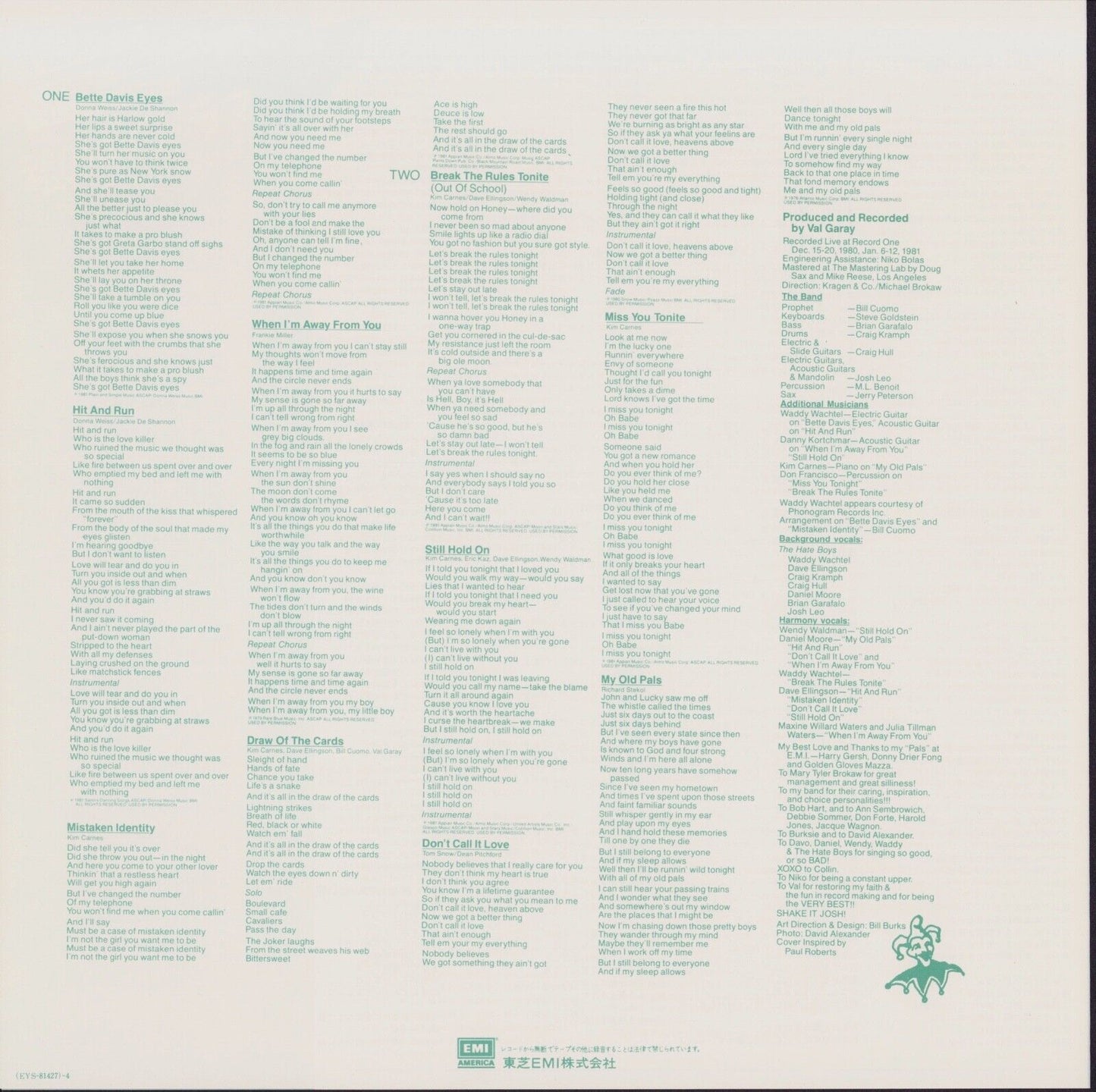 Kim Carnes ‎– Mistaken Identity Vinyl LP