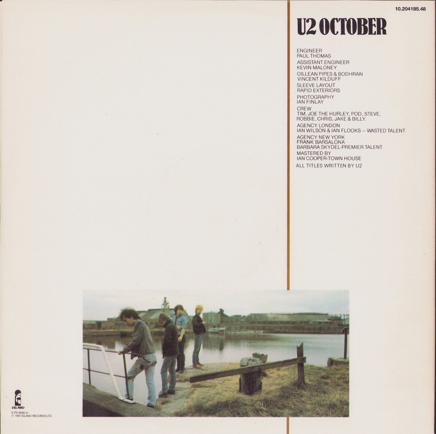 U2 ‎- October Vinyl LP POR