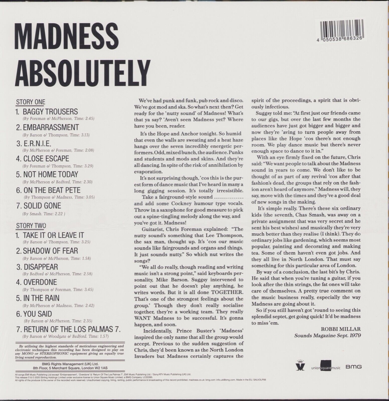 Madness ‎- Absolutely Yellow Vinyl LP Limited Edition