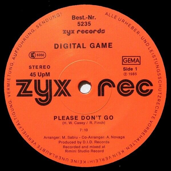 Digital Game ‎- Please Don't Go Vinyl 12"