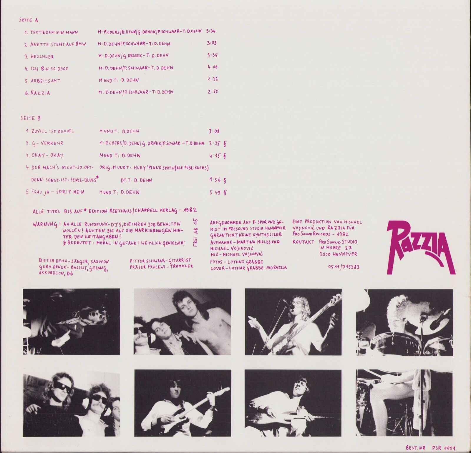 Razzia ‎- ...Im Studio Vinyl LP DE