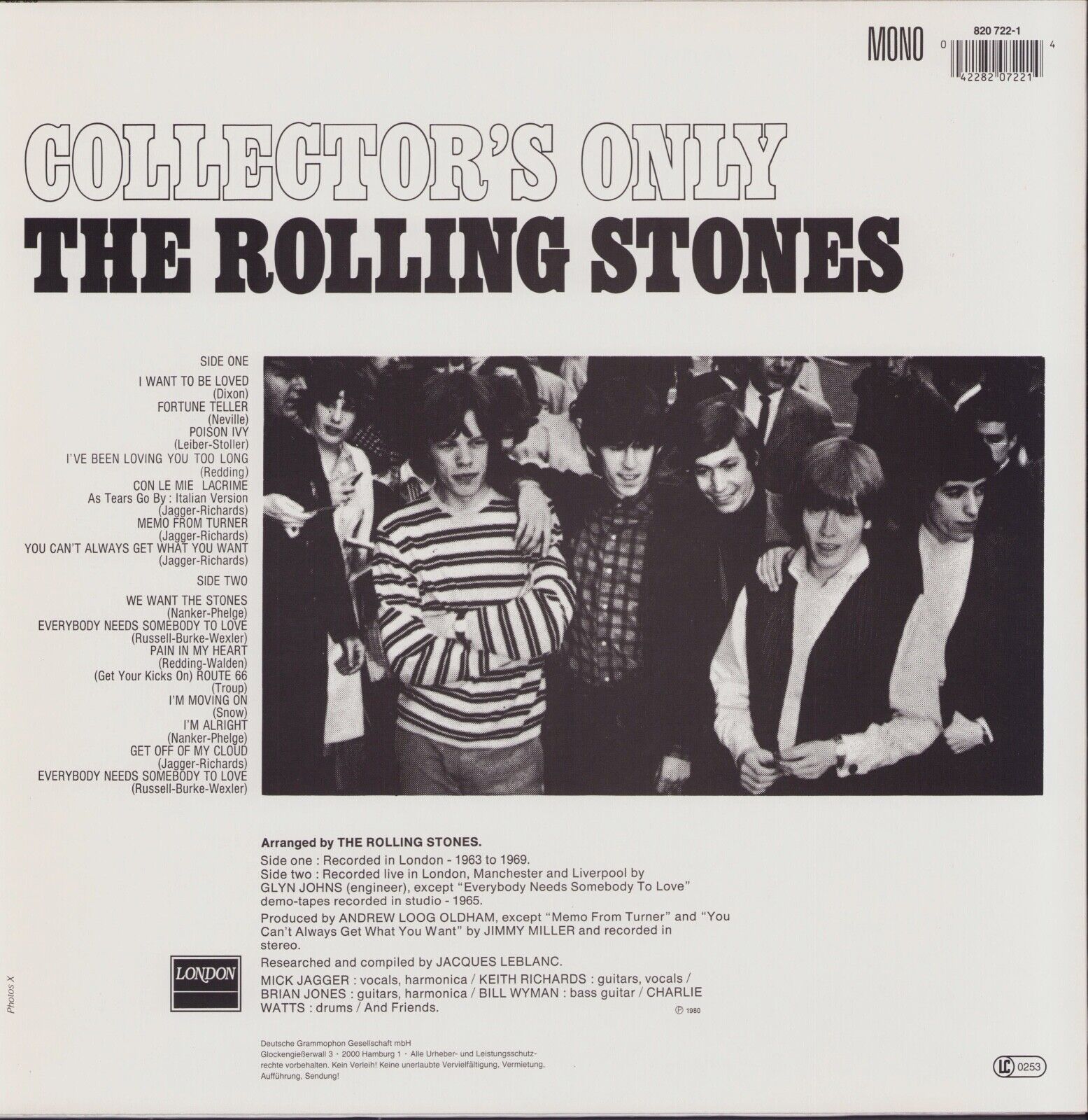 The Rolling Stones ‎- Collector's Only Vinyl LP