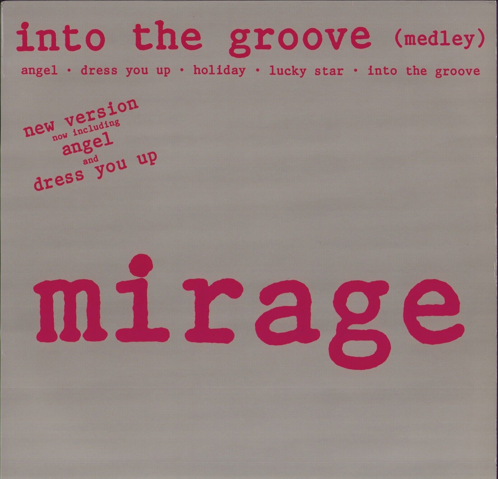 Mirage - Into The Groove Medley Vinyl 12"