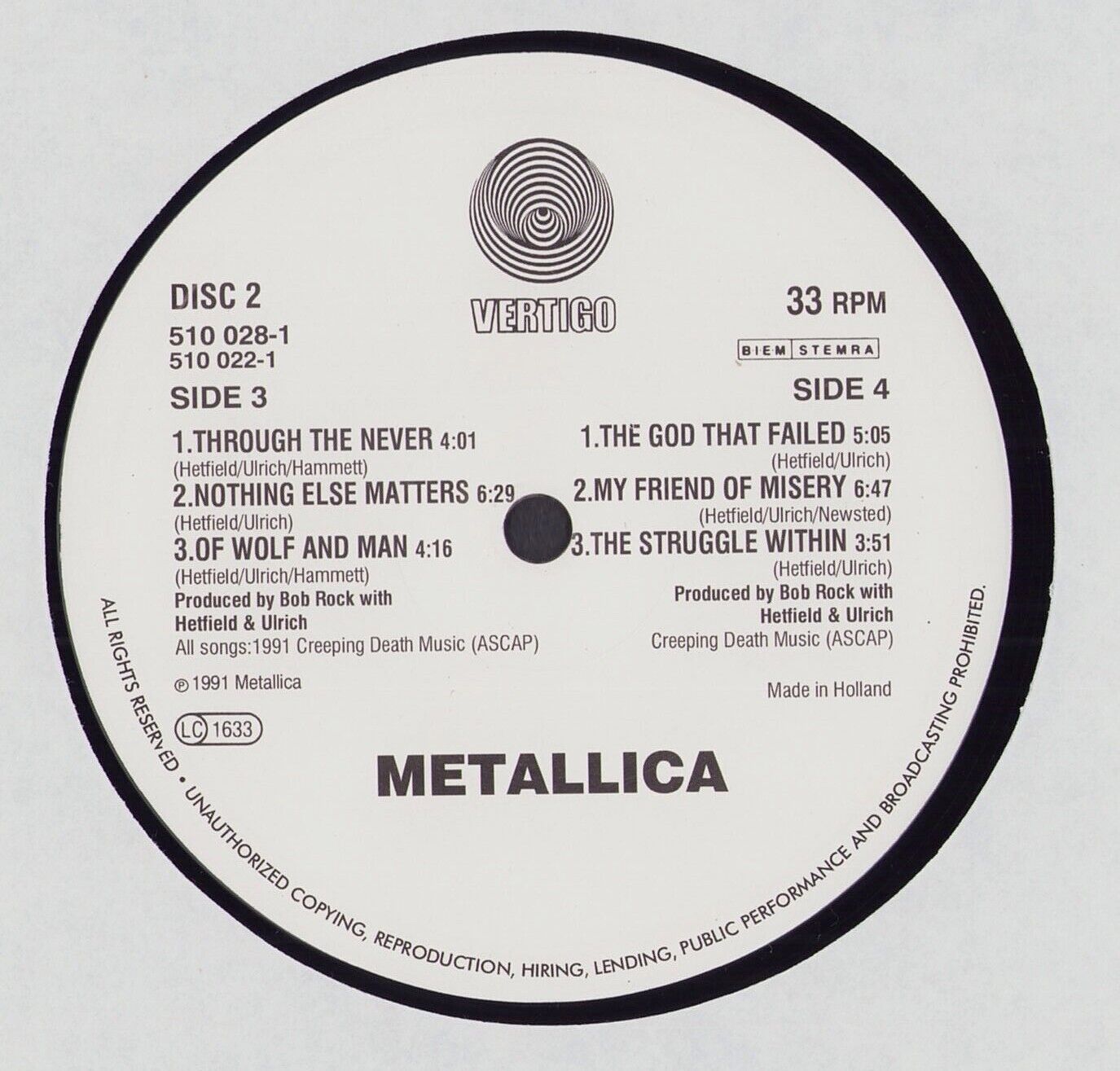 Vinilo - Metallica – Metallica (1991 - 2LP)