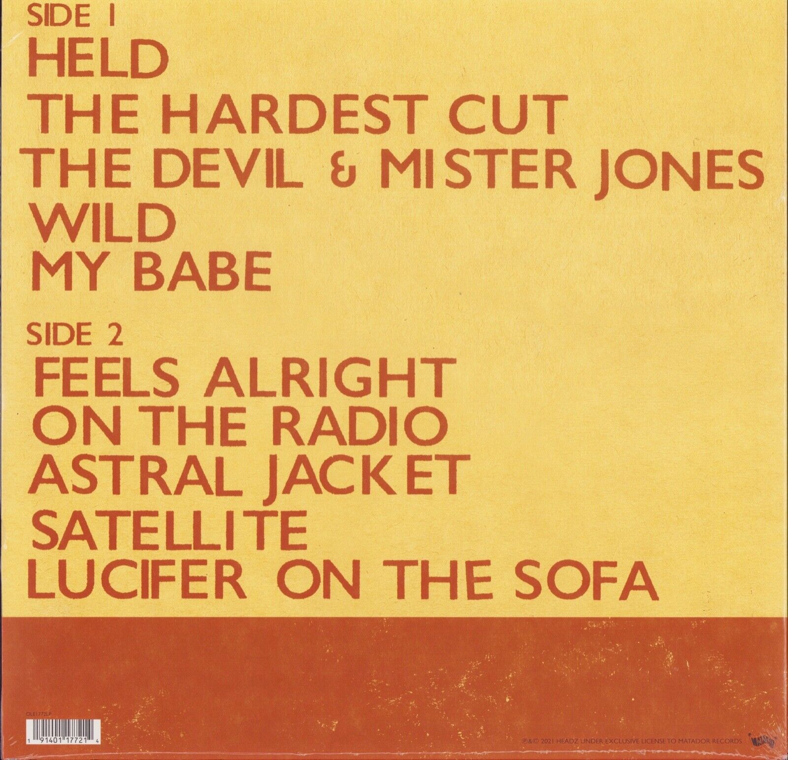 Spoon - Lucifer on the Sofa Orange Opaque Vinyl LP Limited Edition