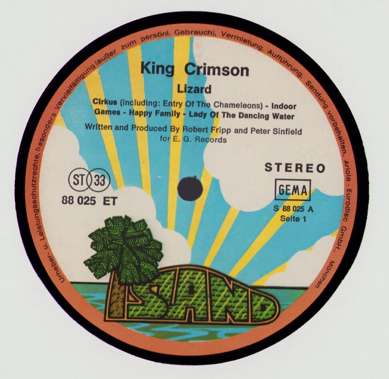 King Crimson ‎- Lizard Vinyl LP