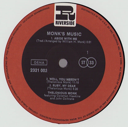 Thelonious Monk ‎- Monk's Music Vinyl LP