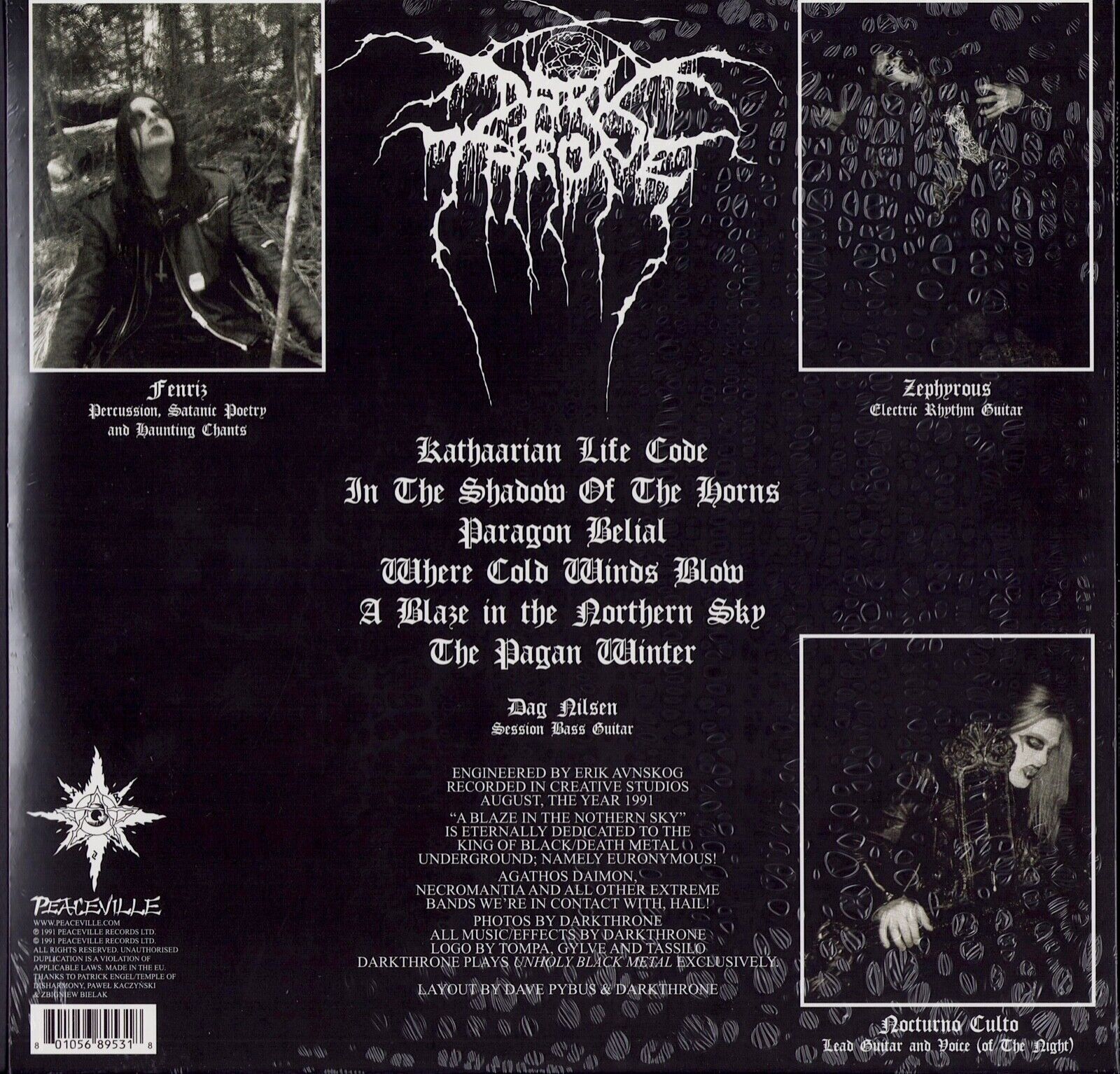 Darkthrone - A Blaze In The Northern Sky White Vinyl LP Anniversary Edition