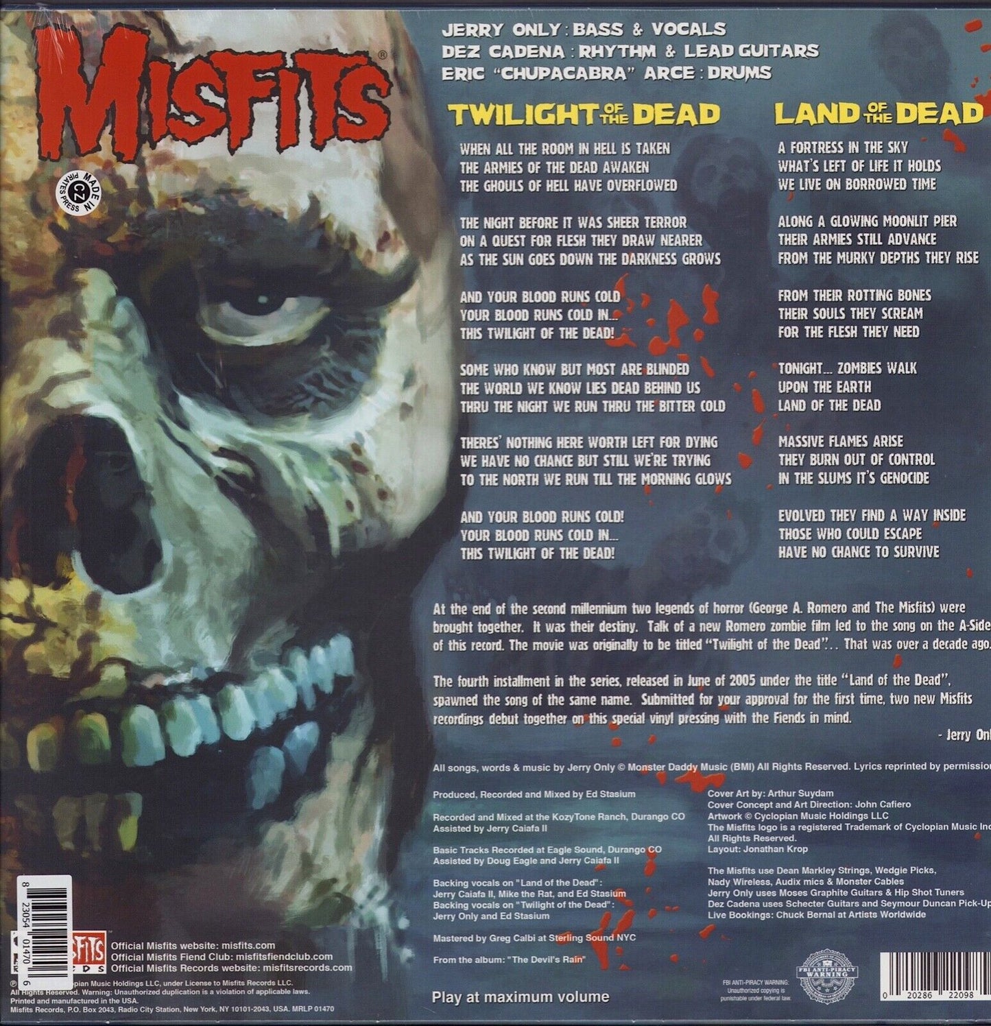 Misfits ‎- Twilight Of The Dead Blue Vinyl LP Limited Edition