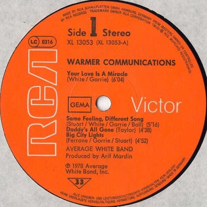 Average White Band ‎- Warmer Communications Vinyl LP