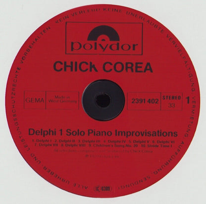 Chick Corea ‎- Delphi 1 Solo Piano Improvisations Vinyl LP DE