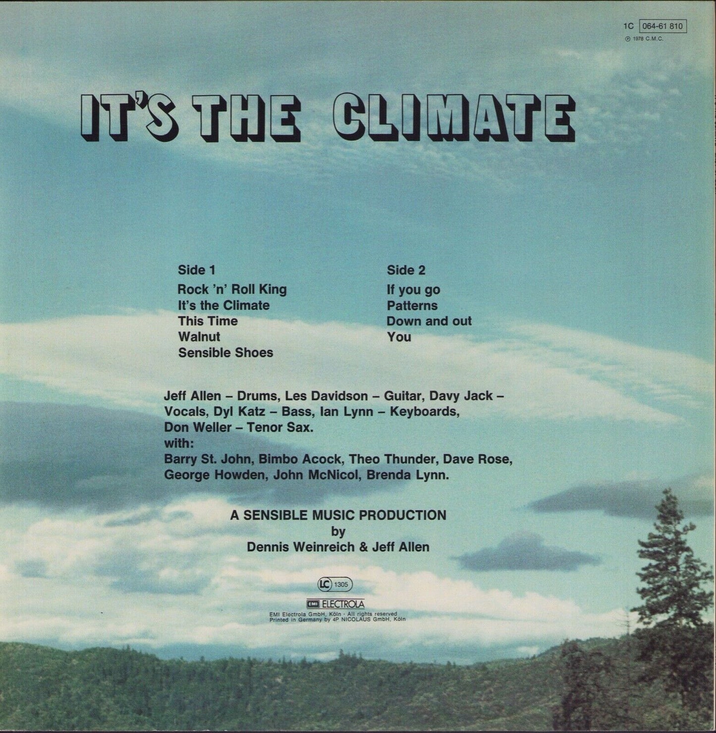 East Of Eden - It's The Climate Vinyl LP DE