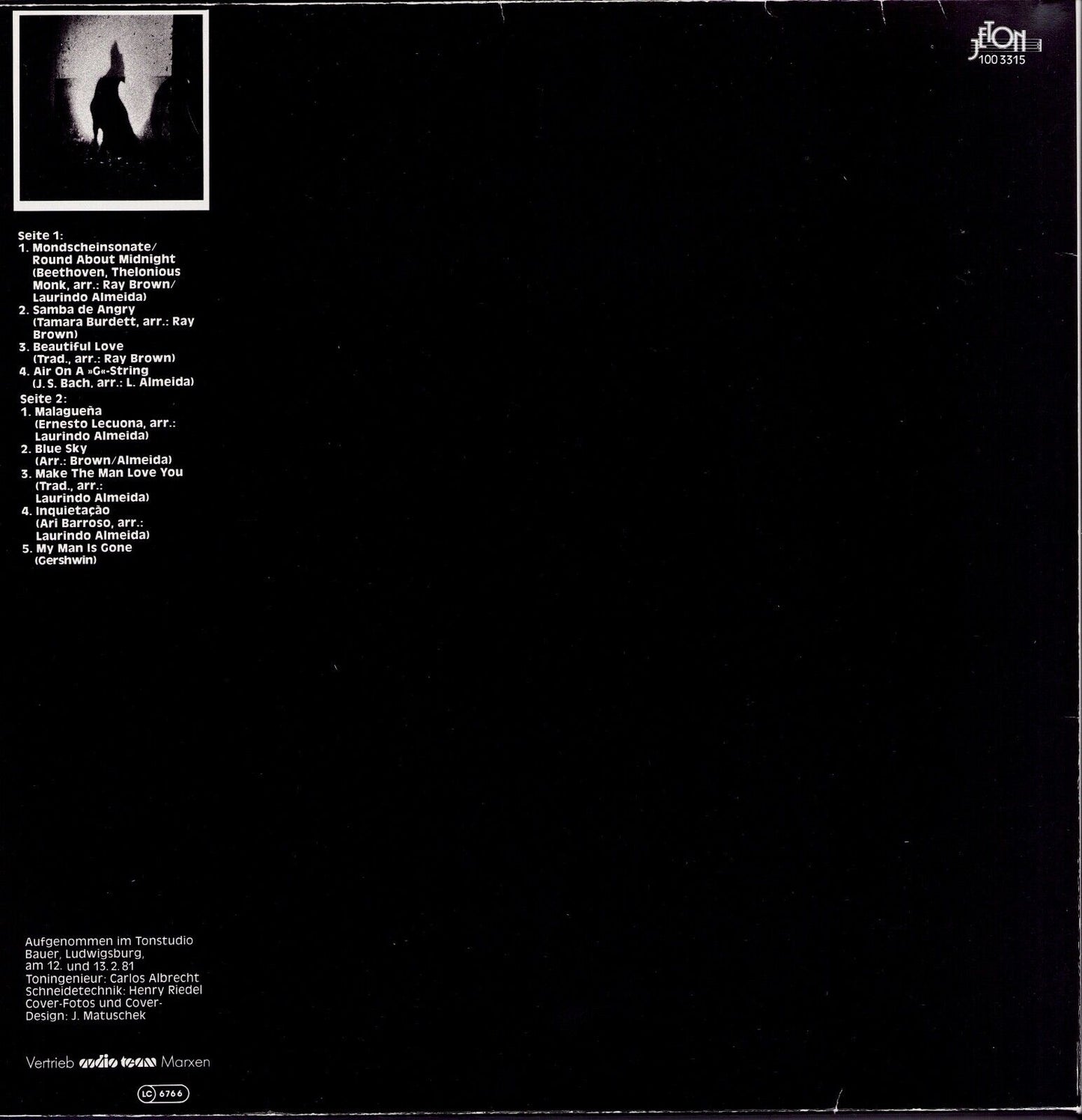 Ray Brown & Laurindo Almeida ‎- Moonlight Serenade Vinyl LP
