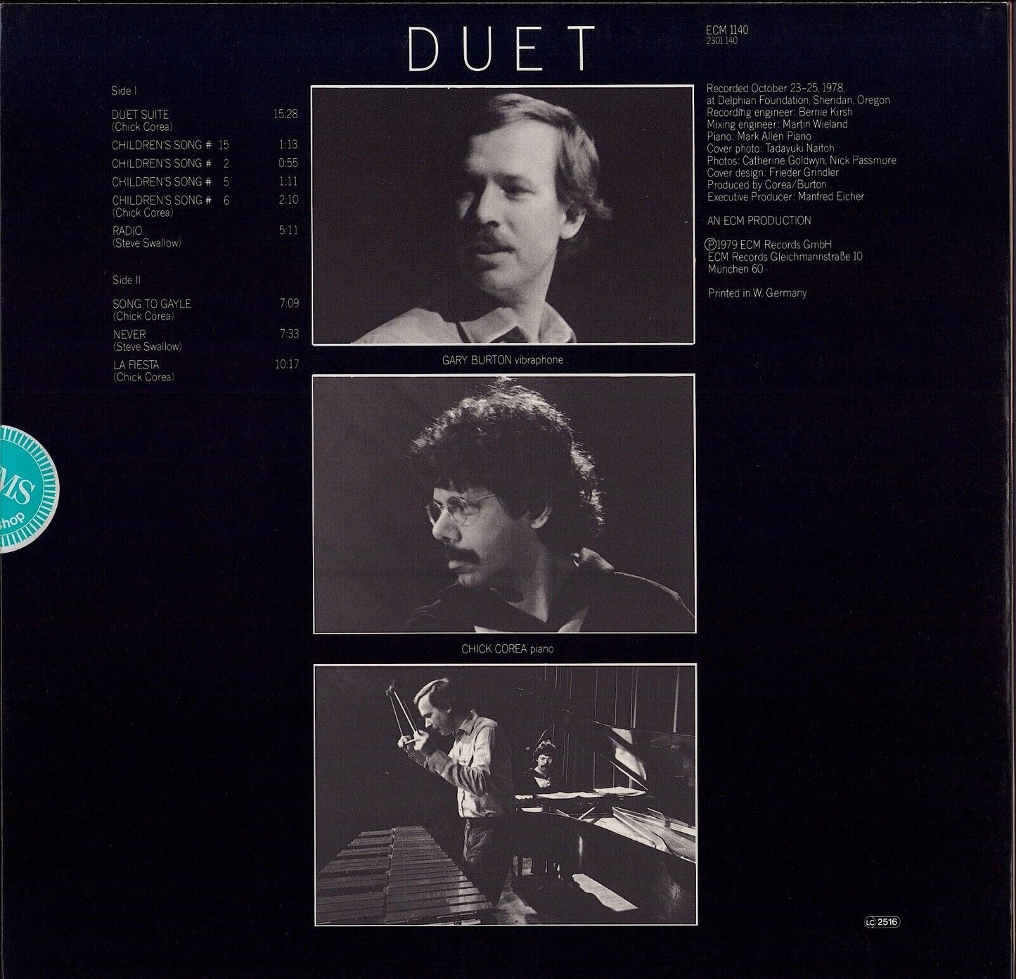 Gary Burton / Chick Corea ‎– Duet (Vinyl LP)