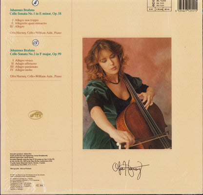 Johannes Brahms, Ofra Harnoy, William Aide ‎- Brahms: The Cello Sonatas Vinyl LP