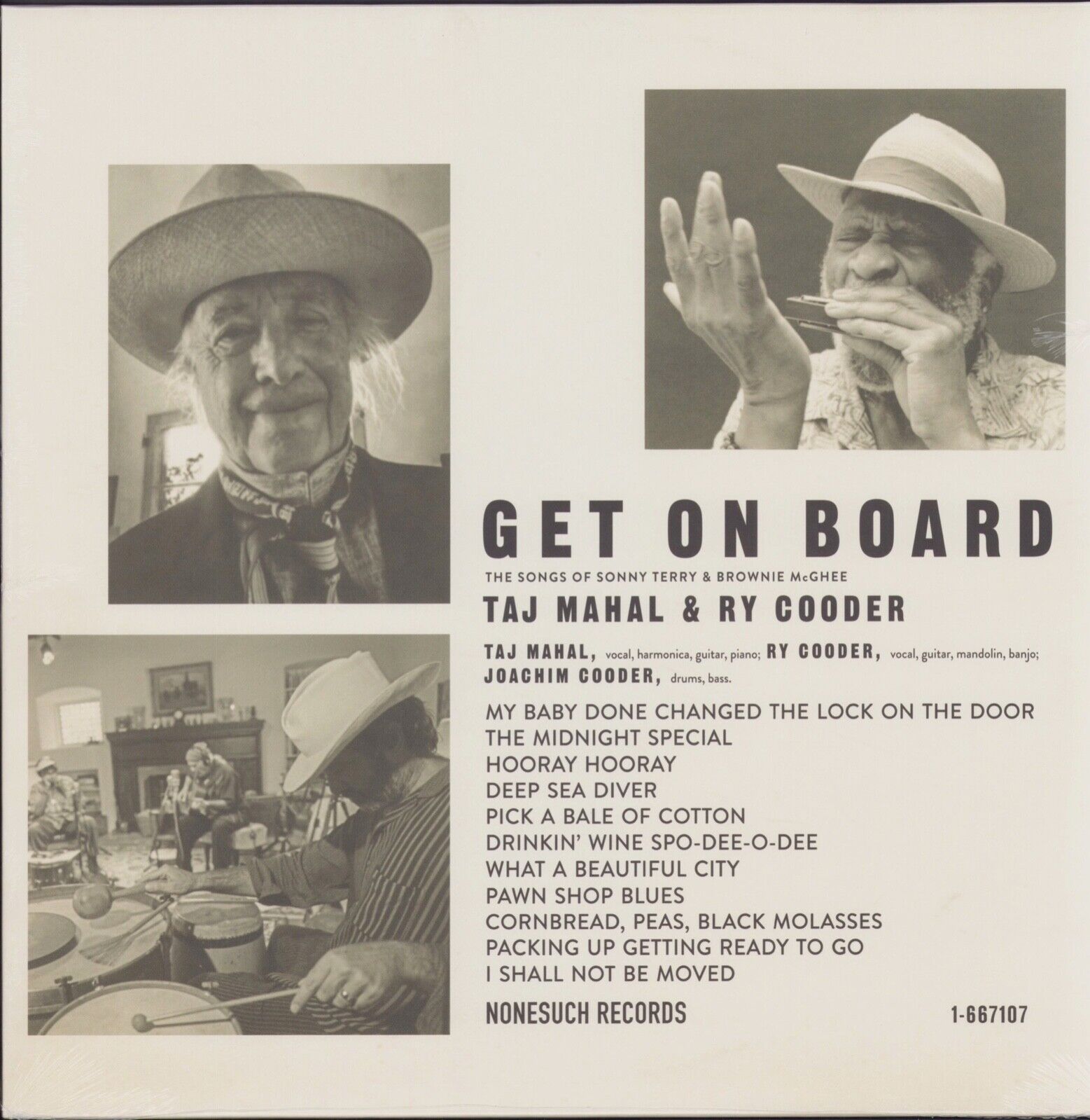 Taj Mahal & Ry Cooder ‎- Get On Board The Songs Of Sonny Terry & Brownie McGhee Vinyl LP