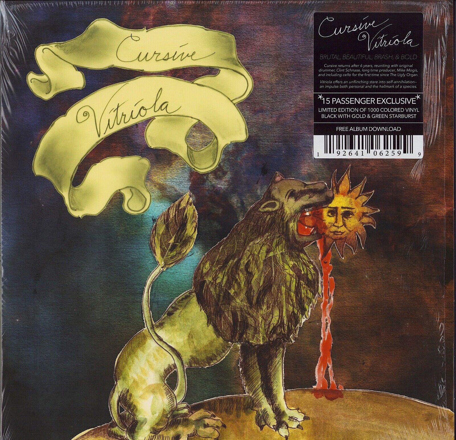 Cursive - Vitriola Black, Green, & Gold Starburst Vinyl LP Limited Edition
