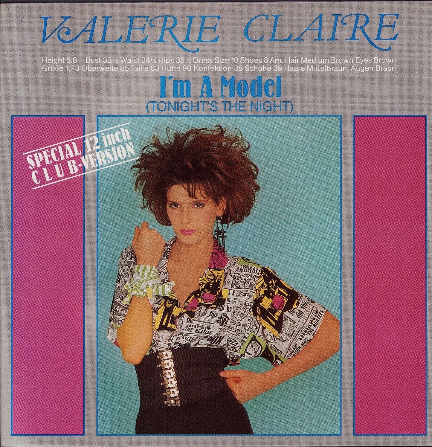 Valerie Claire ‎- I'm A Model Tonight's The Night Club Version Vinyl 12"