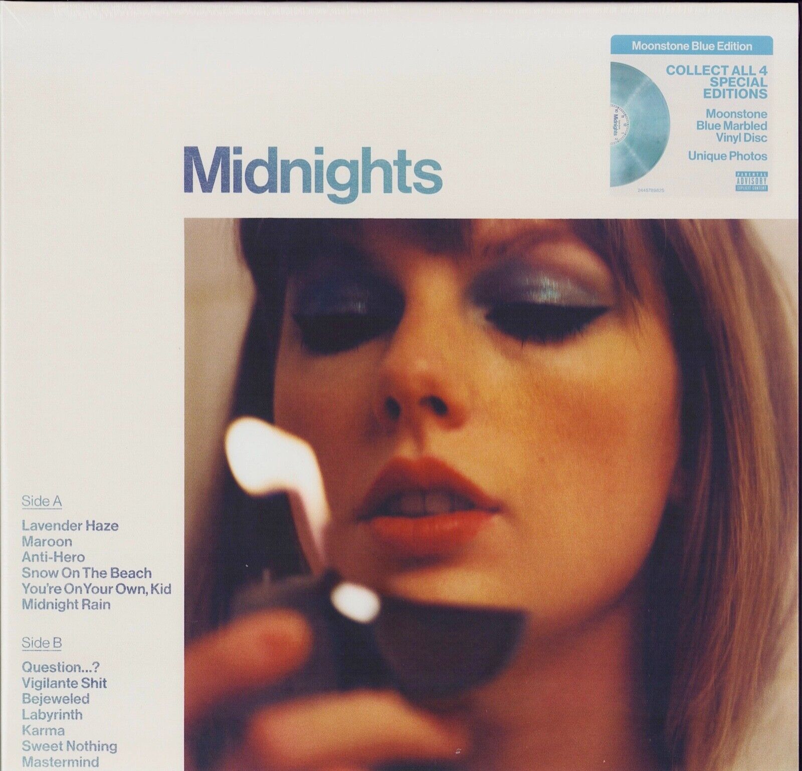 Taylor Swift ‎- Midnights Moonstone Blue Marbled Vinyl LP Special Edition