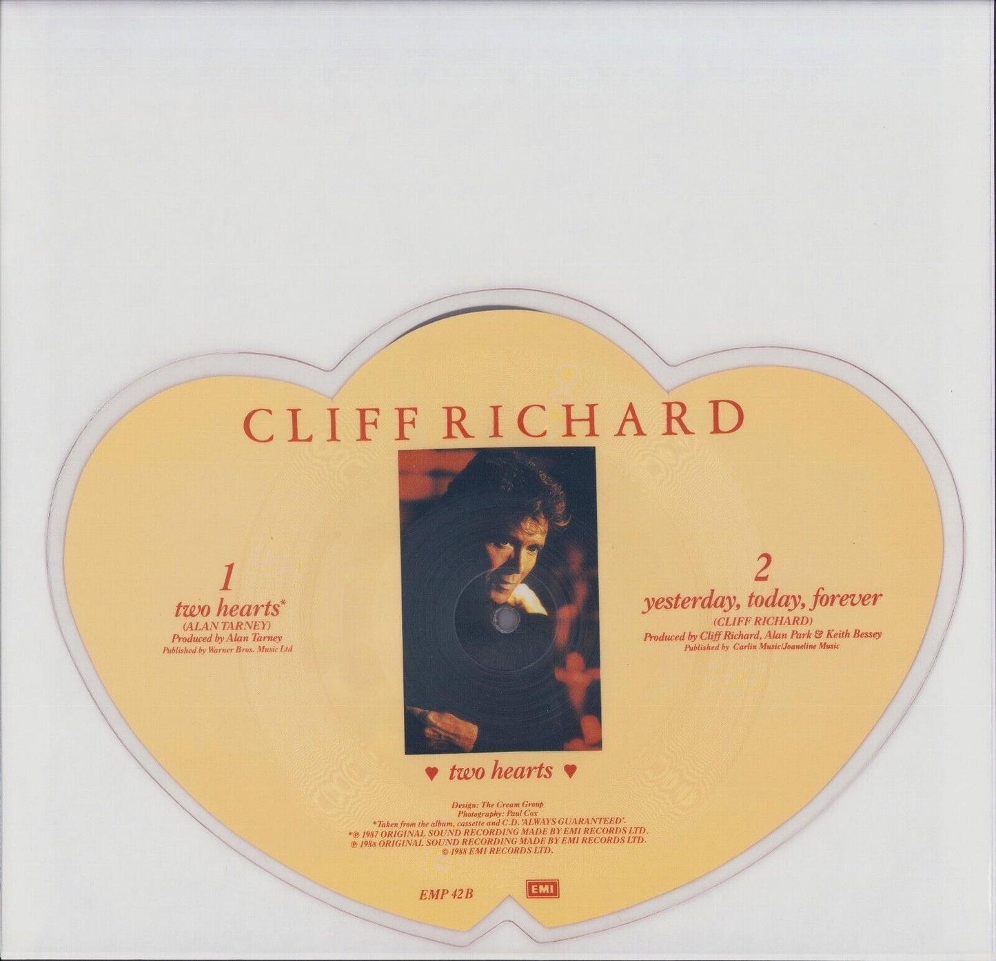 Cliff Richard - Two Hearts Picture Disc Vinyl 7"