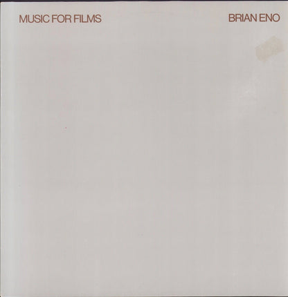 Brian Eno ‎- Music for Films Vinyl LP