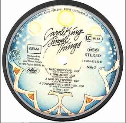 Carole King ‎- Simple Things Vinyl LP