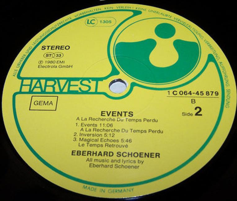 Eberhard Schoener ‎- Events Vinyl LP