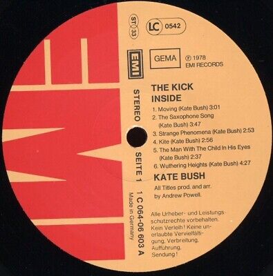 Kate Bush ‎- The Kick Inside Vinyl LP