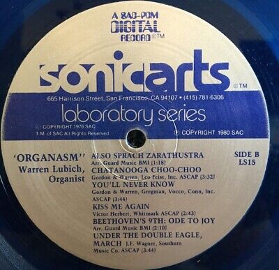 Warren Lubich ‎- Organasm Blue Vinyl LP Limited Edition
