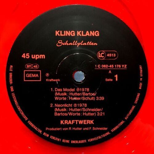 Kraftwerk ‎- Das Model Red Vinyl 12"