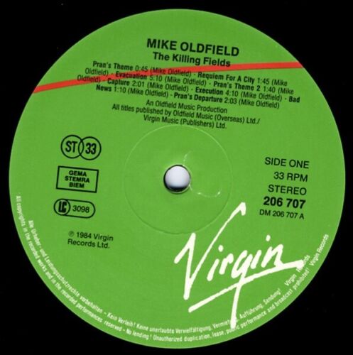 Mike Oldfield ‎- The Killing Fields Original Film Soundtrack Vinyl LP